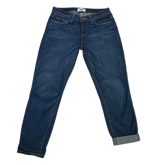 PAIGE Verdugo Crop Zach Distressed Ankle Jeans Women's Size 27 - Picture 3 of 16